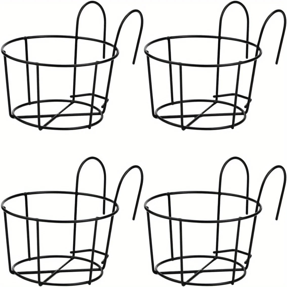 Round Metal Hanging Planters (Set of 4)