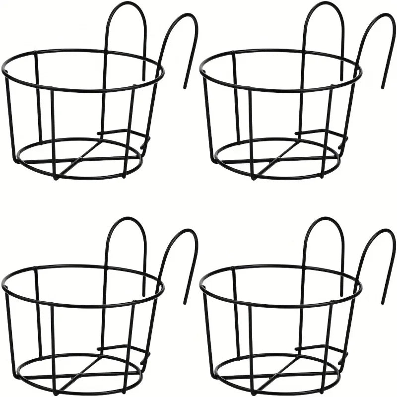 Round Metal Hanging Planters (Set of 4)