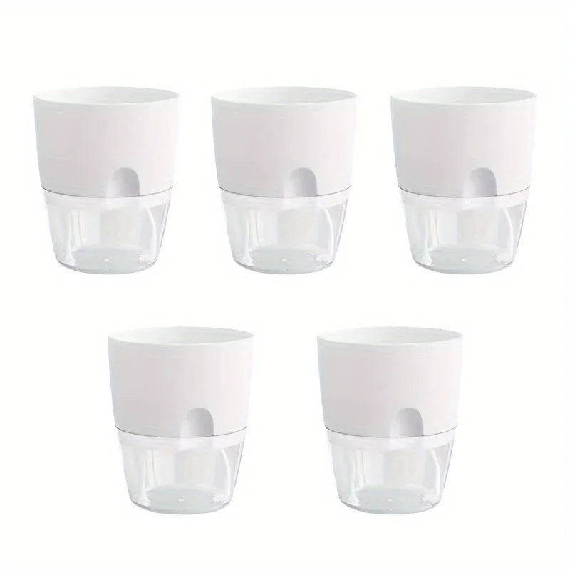 Self-Watering Plastic Flower Pots (5/10PCS)