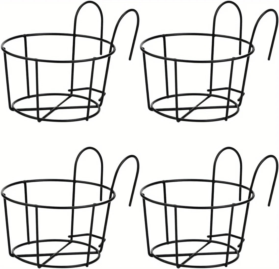 Round Metal Hanging Planters (Set of 4)