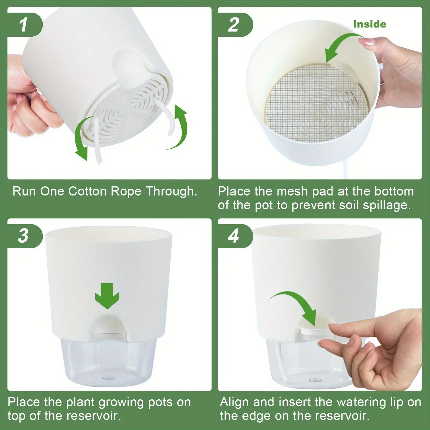 Self-Watering Plastic Flower Pots (5/10PCS)