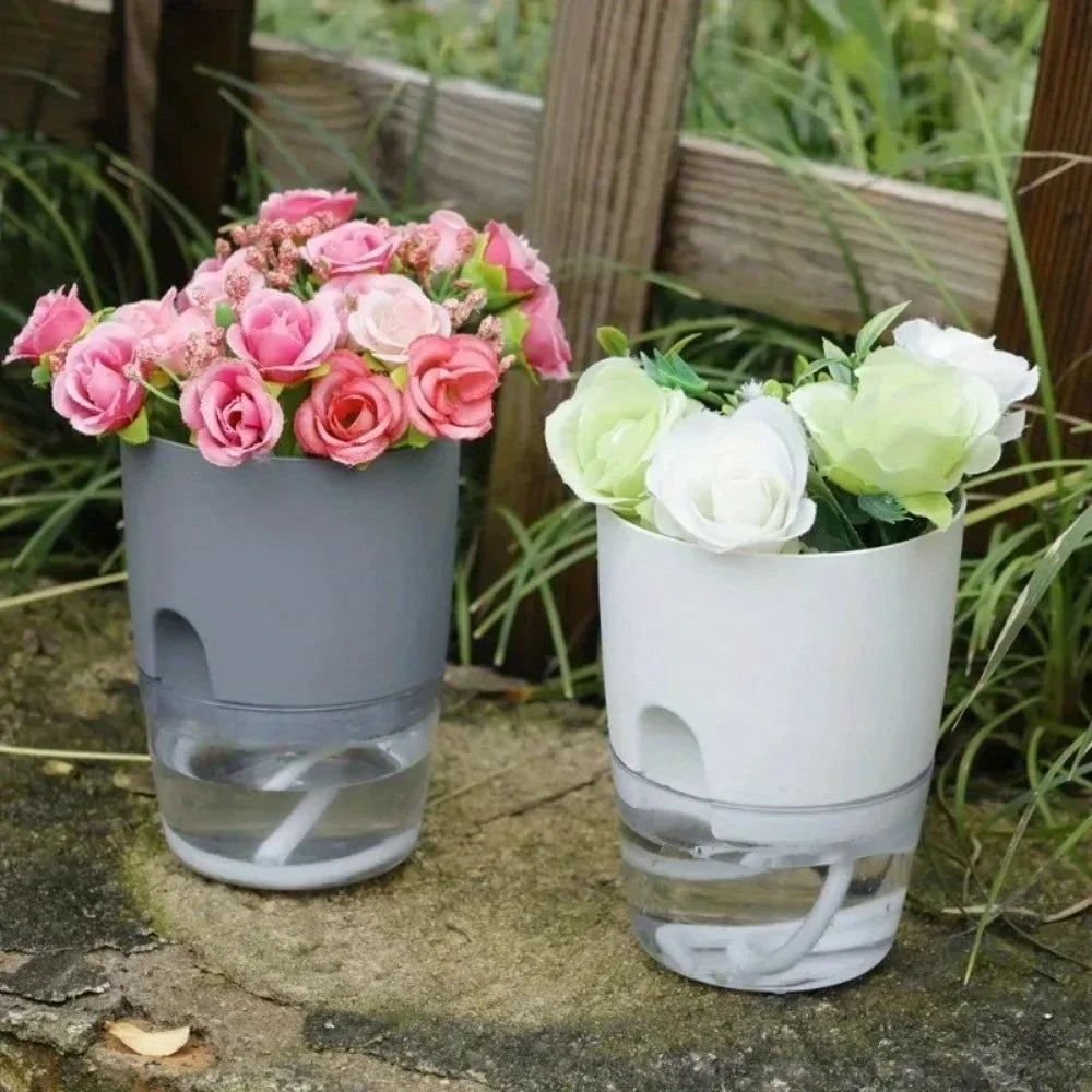 Self-Watering Plastic Flower Pots (5/10PCS)