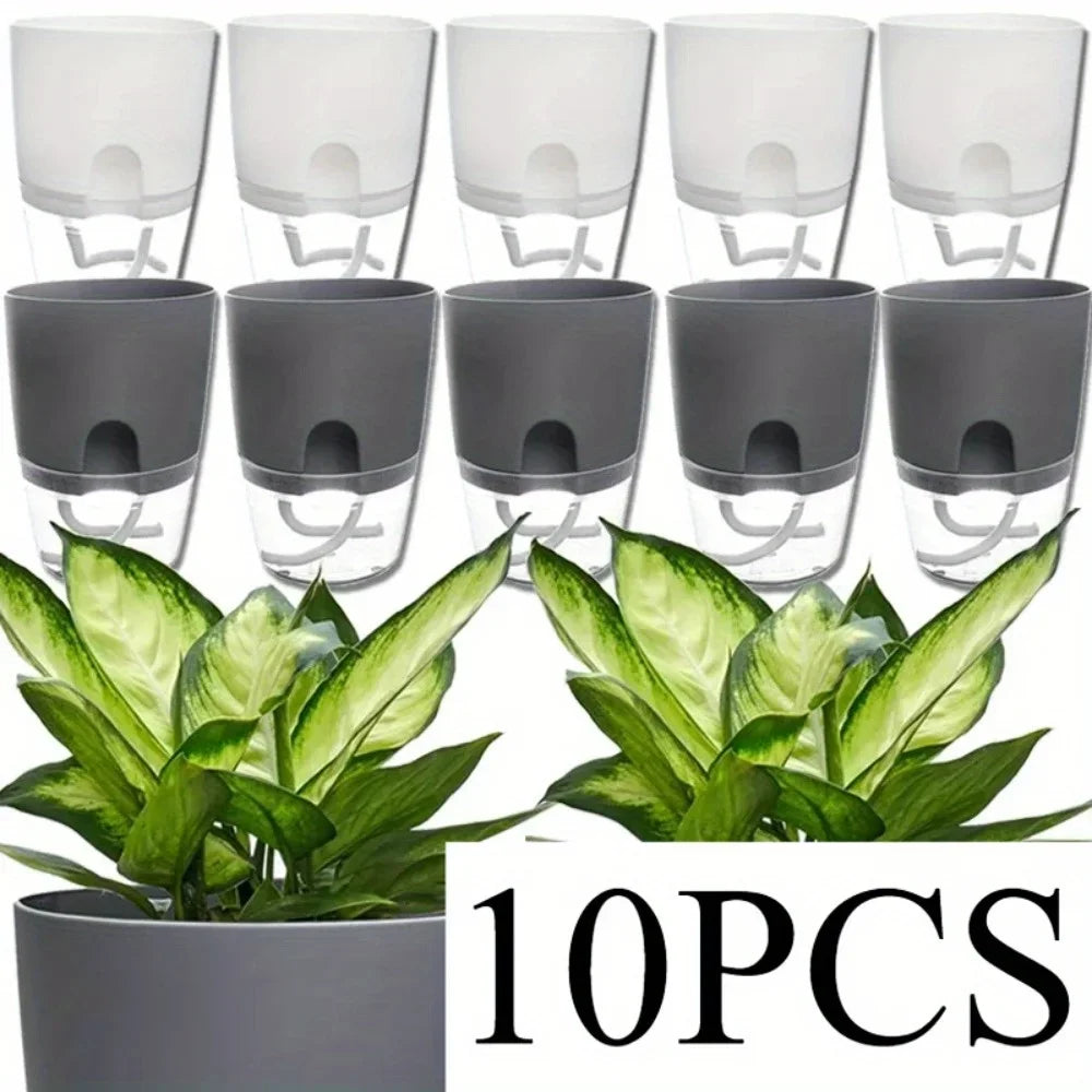Self-Watering Plastic Flower Pots (5/10PCS)