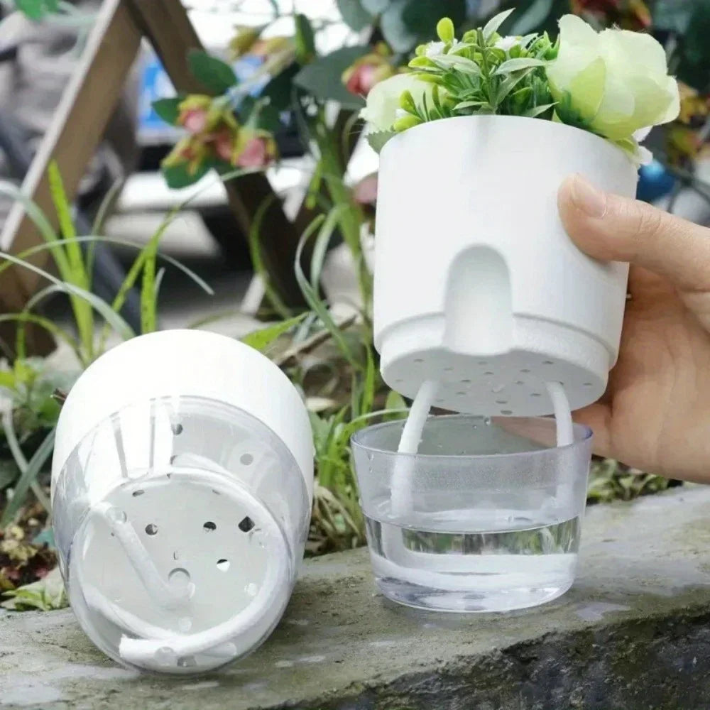 Self-Watering Plastic Flower Pots (5/10PCS)